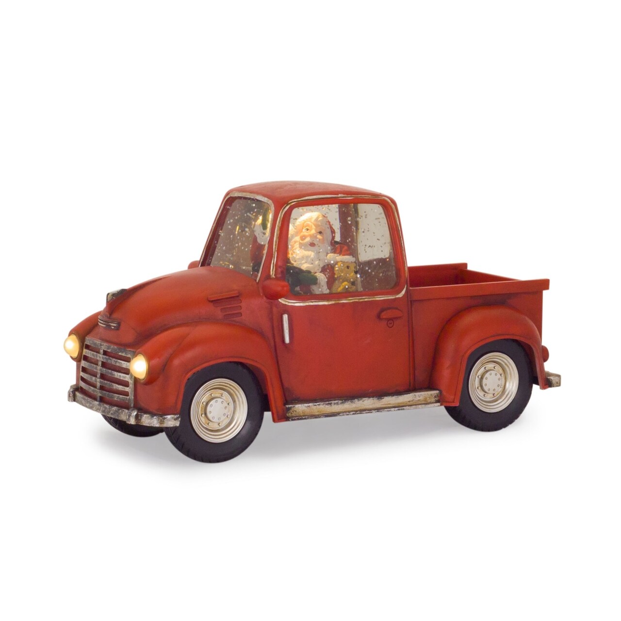 Contemporary Home Living LED Lighted Truck and Santa Decoration with Timer - 11.25"